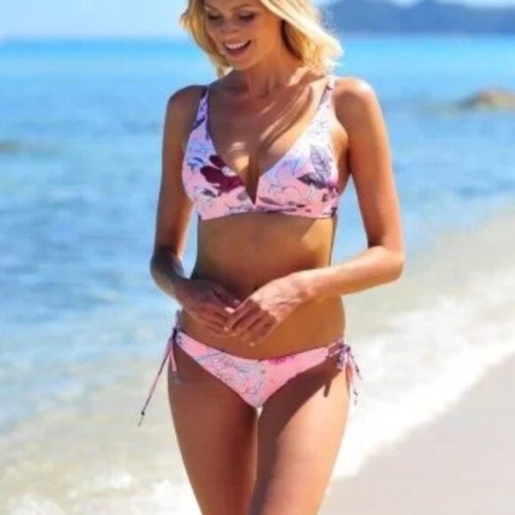 Seafolly Peach Modern Love Longline Triangle Top US8 AU12 NWT - Picture 5 of 7